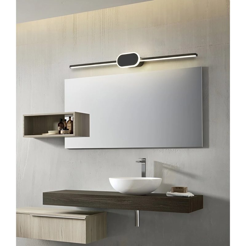 White|Black|LED|Wall|Lamp|Line|Round|Oval|Bathroom|Mirror|Living|Bedroom