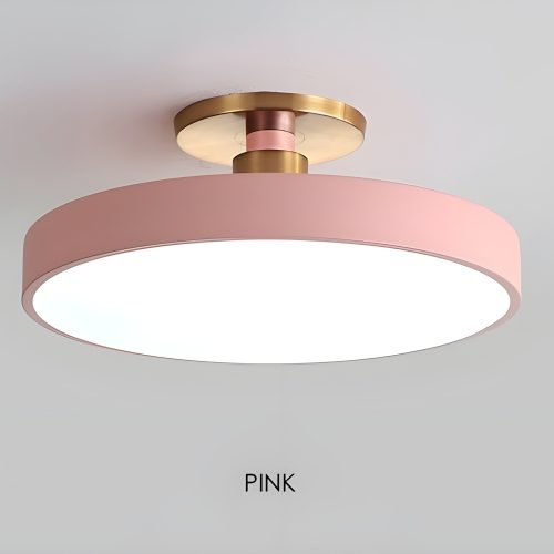 Minimalistic LED Metal and Acrylic Ceiling Lamp Pink