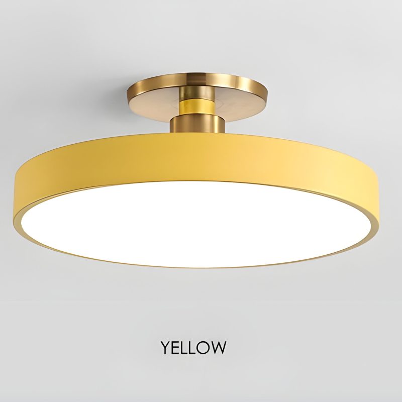 Minimalistic LED Metal and Acrylic Ceiling Lamp Yellow