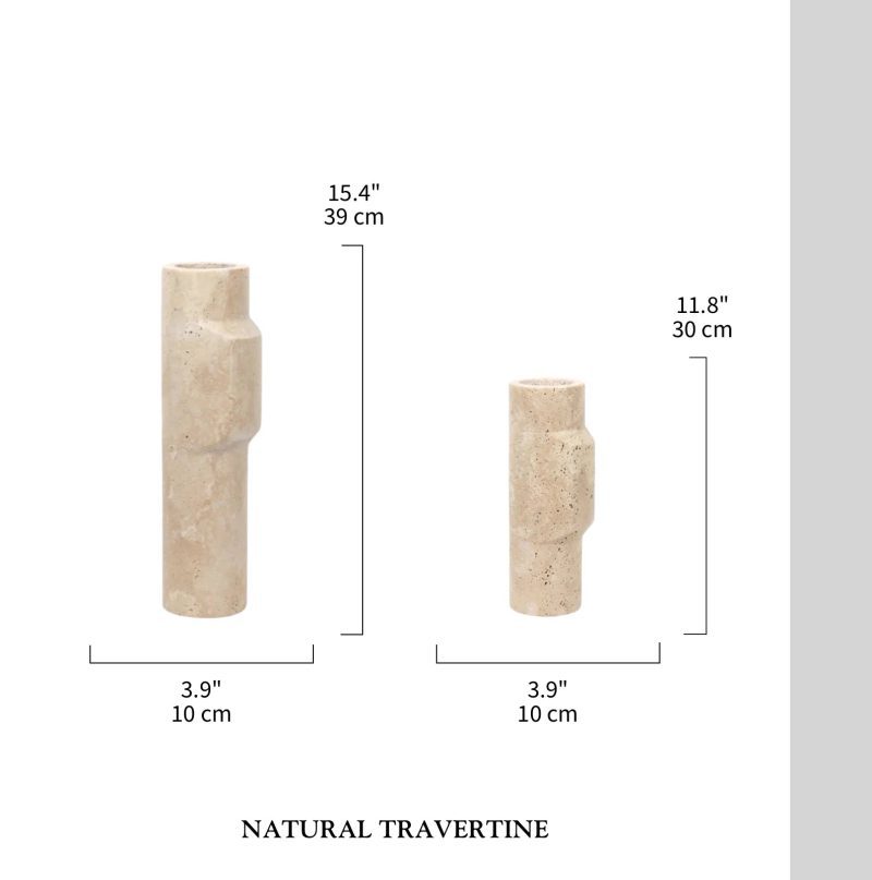 Minimalistic Natural Travertine Vase Home Decor