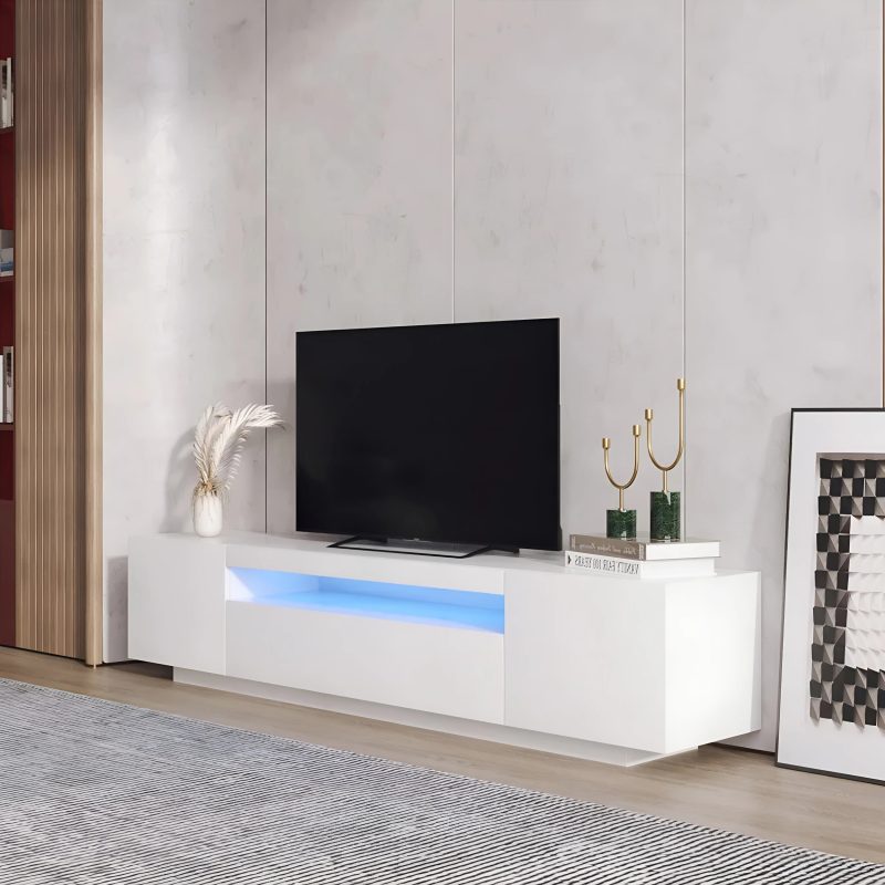 Minimalistic Sleek TV Stad With LED Lighting For Living Room