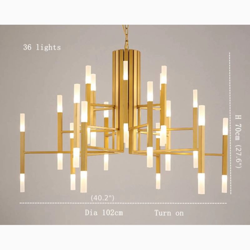 Mirodemi Zelbio Gold Black LED Chandelier