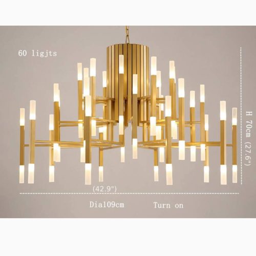 Mirodemi Zelbio Gold Black Postmodern Chandelier