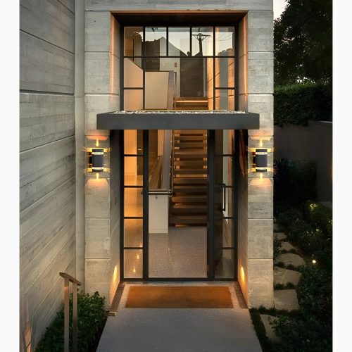 Modern Black Aluminum Waterproof LED Wall Mounted Lamp For Villa For Yard