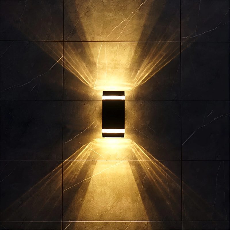 Modern Black Aluminum Waterproof LED Wall Mounted Lamp For Yard