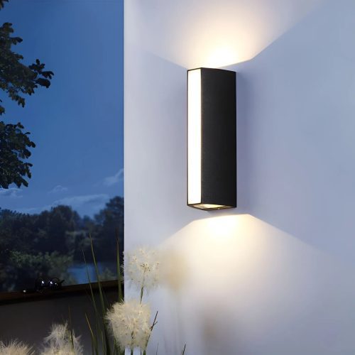 Modern Black Outdoor Waterproof Aluminum LED Wall Lamp For Garden