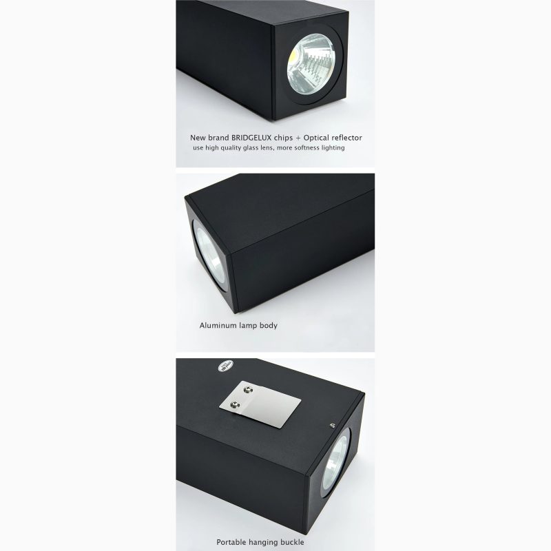 Modern Black Outdoor Waterproof Aluminum LED Wall Sconce