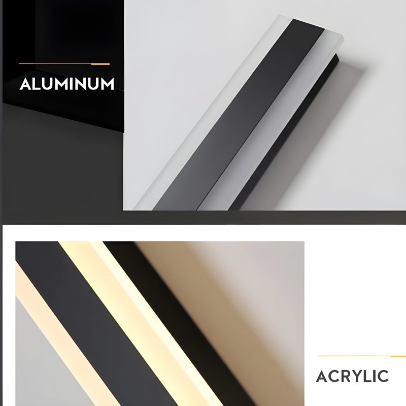 Modern Black Outdoor Waterproof Aluminum Long LED Wall Lamp Details