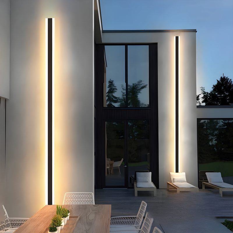 MIRODEMI Modern Black Outdoor Waterproof Aluminum Long LED Strip Wall lamp For Porch | LED Light | Outdoor Light | Wall Lamp |