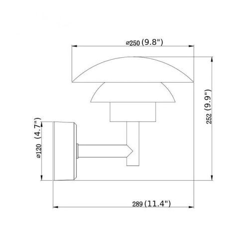 Modern Black Outdoor Waterproof LED Wall Lamp For Yard