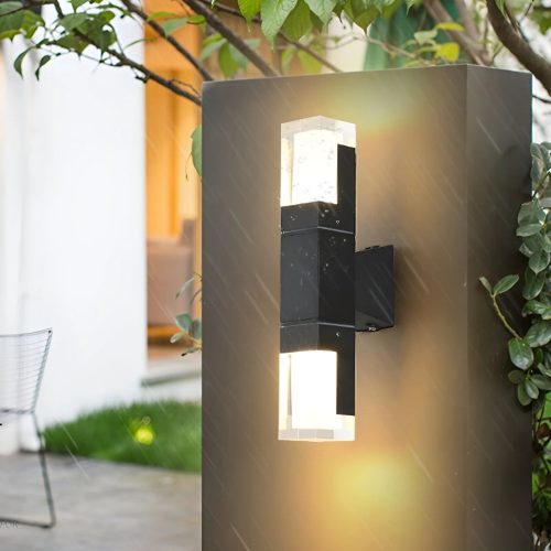 Modern Black Outdoor Waterproof LED Wall Mounted Lamp For Porch