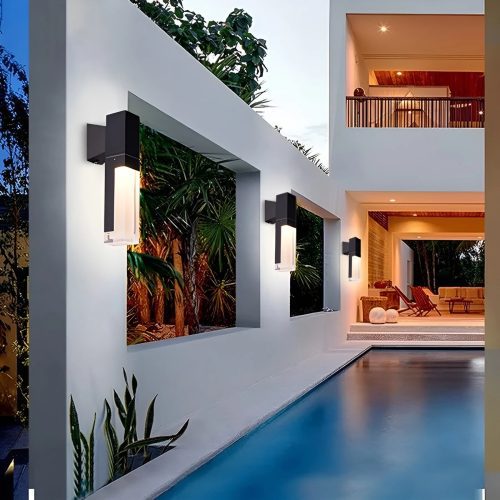 Modern Black Outdoor Waterproof LED Wall Mounted Lamp For Villa