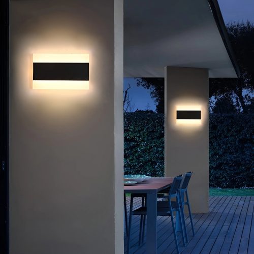 Modern Black Waterproof Outdoor Bright LED Wall Lamp