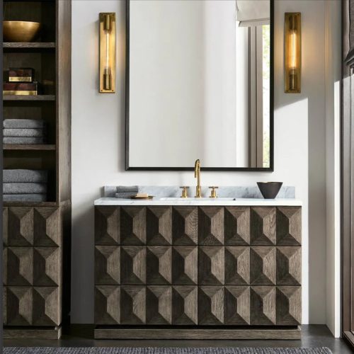 Modern Bronze Wall Lamp In American Minimalistic Style For Bathroom