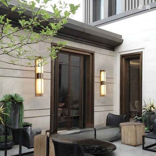 Modern Copper Outdoor Waterproof LED Wall Sconce For Garden