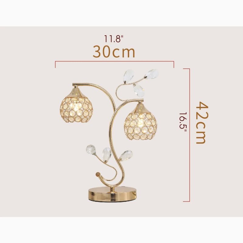 Modern Crystal Gold LED Table Light With Eye Protection