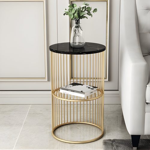  Modern Golden Coffee Table Made of Iron and Marble image | luxury furniture | luxury coffee tables | luxury small tables 