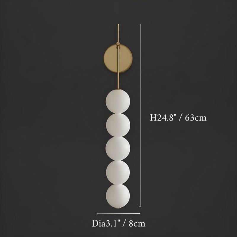 Modern Golden Wall Lamp with Light Spheres SIze