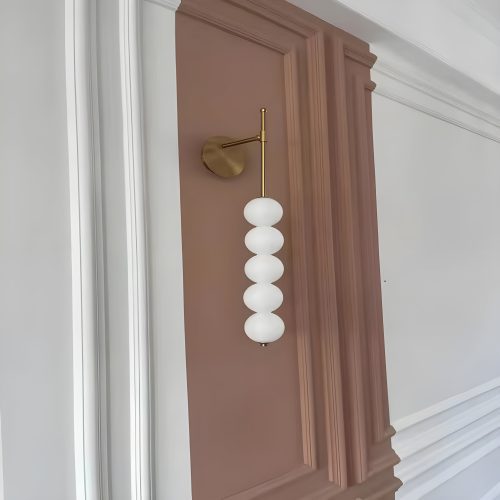 Modern Golden Wall Lamp with Light Spheres for Corridor