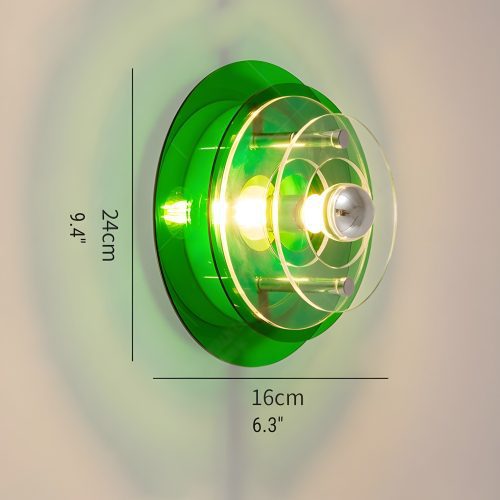 Modern LED Wall Lamp in Futuristic Style Green Size