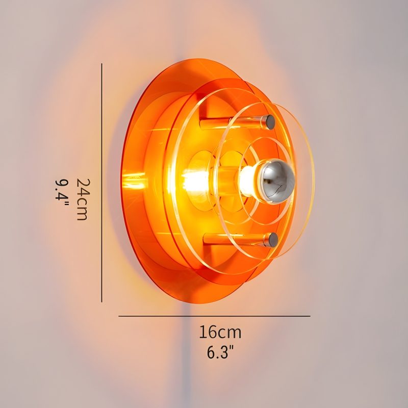 Modern LED Wall Lamp in Futuristic Style Orange Size