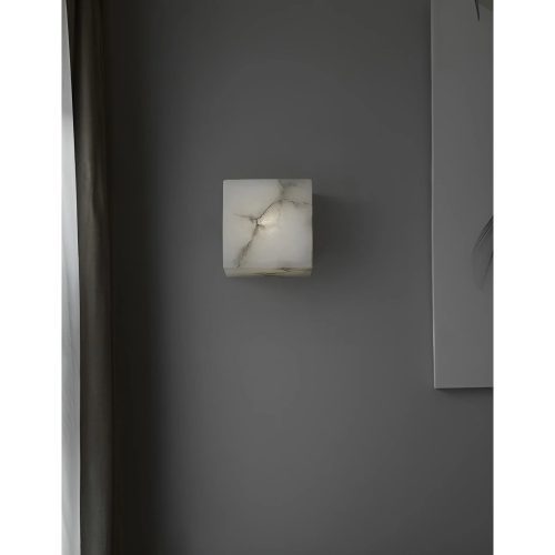 Modern Marble Cube Shaped Wall Lamp In Designer Style For Bedroom