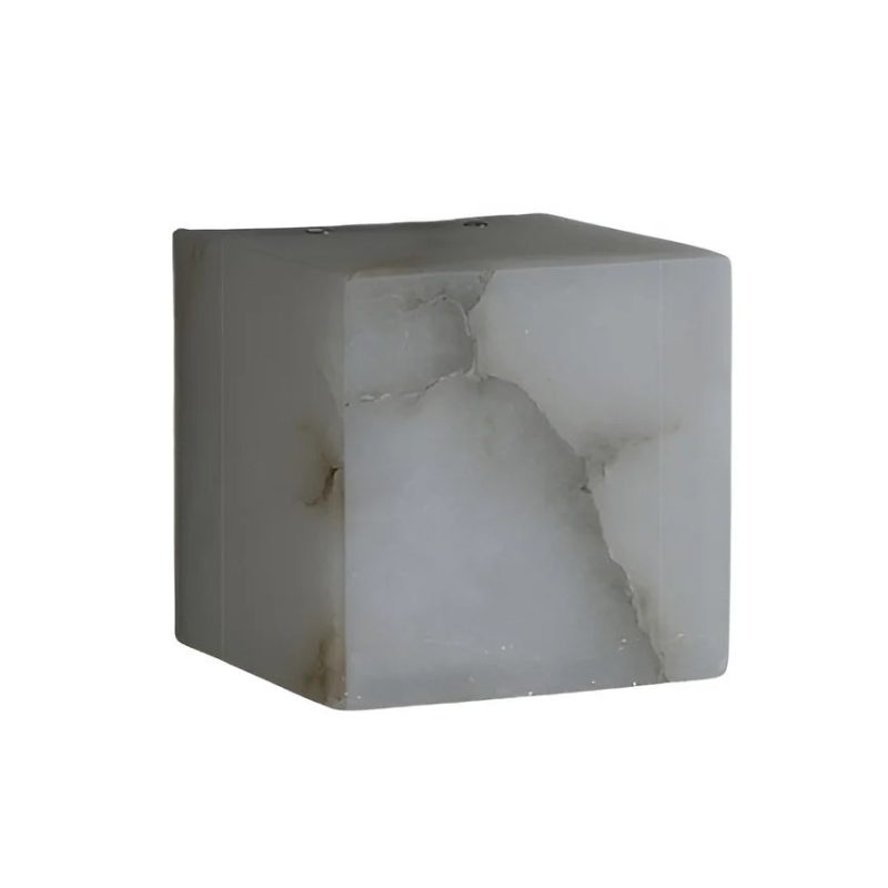 Modern Marble Cube Shaped Wall Lamp In Designer Style For Corridor