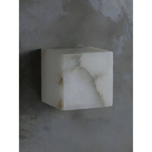 Modern Marble Cube Shaped Wall Lamp In Designer Style For Living Room