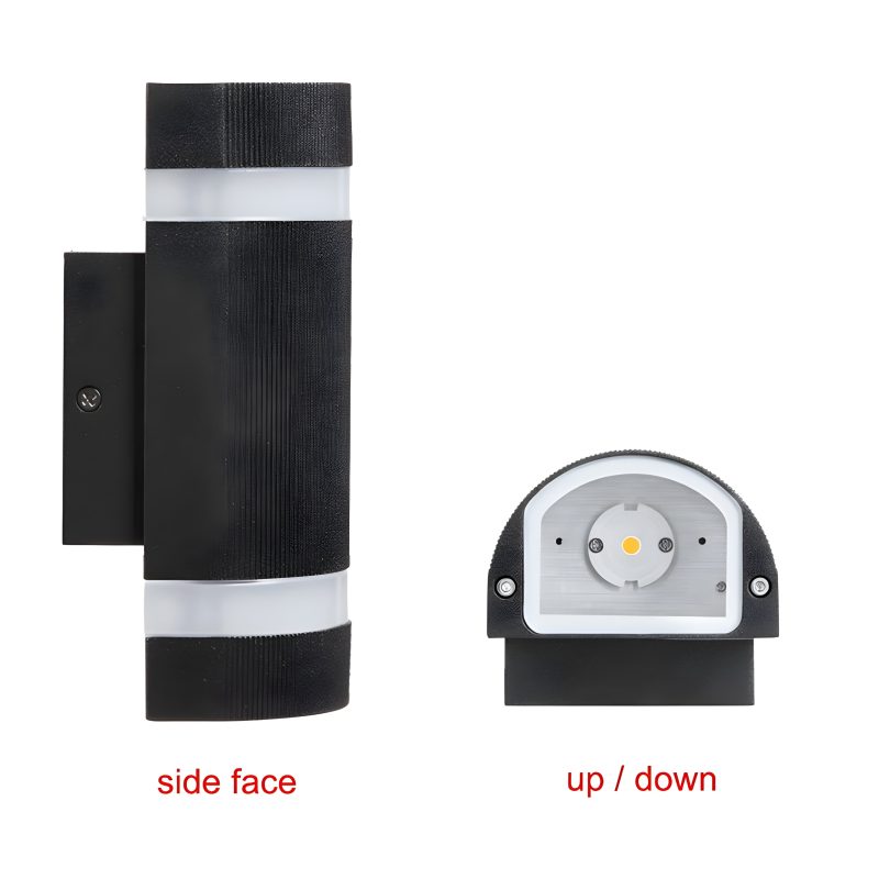 Modern Matte Black Outdoor Waterproof Aluminum LED Wall Light Details