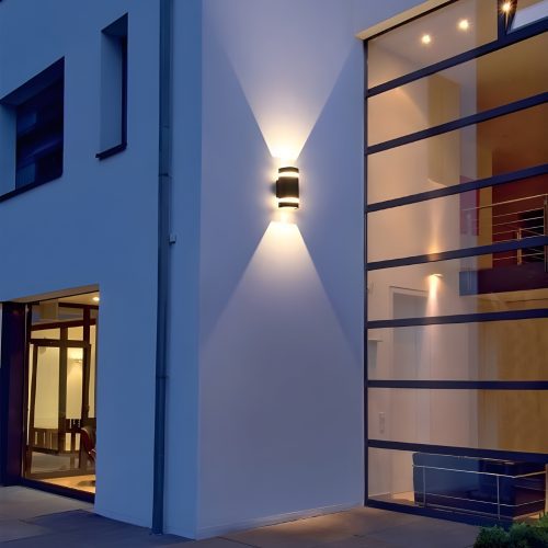 Modern Matte Black Outdoor Waterproof Aluminum LED Wall Light for Hotel