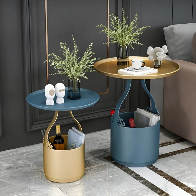 Modern Multifunctional Iron Flower Stand With Storage Tables