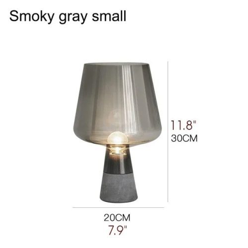 Modern Nordic Style Grey Glass Night Lamp For Living Room