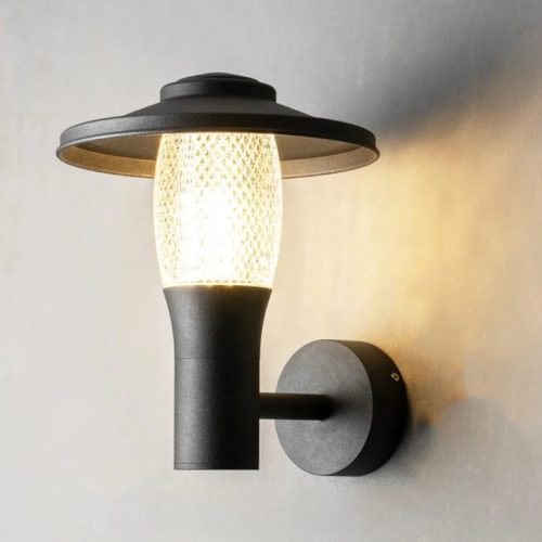 Modern Outdoor Black Aluminum LED Wall Lamp For Garden