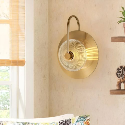 Modern Round Industrial Style Wall Light For Bedside