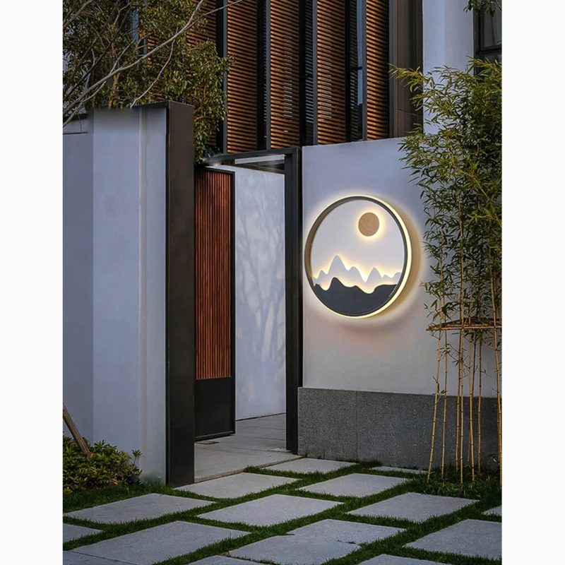 Modern Round Outdoor Aluminum Wall Lamp For Courtyard