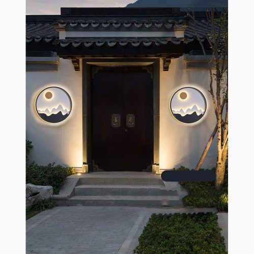 Modern Round Outdoor Aluminum Wall Lamp For Garden