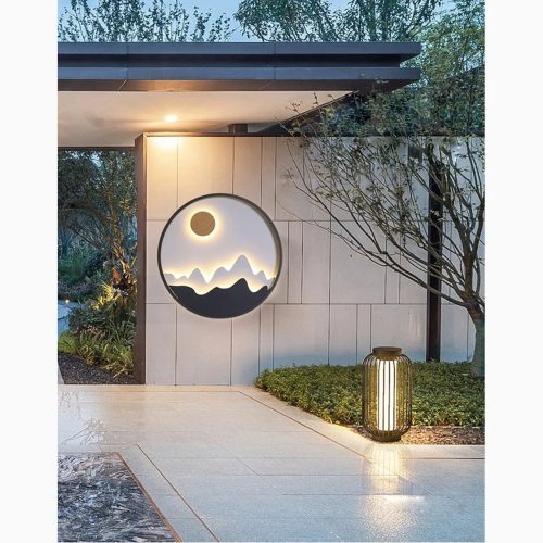 Modern Round Outdoor Aluminum Wall Lamp For Garden Porch