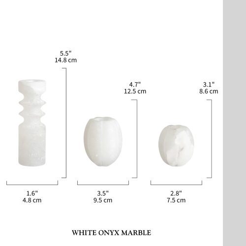 Modern White Onyx Marble Flower Vase and Candle Holder Size