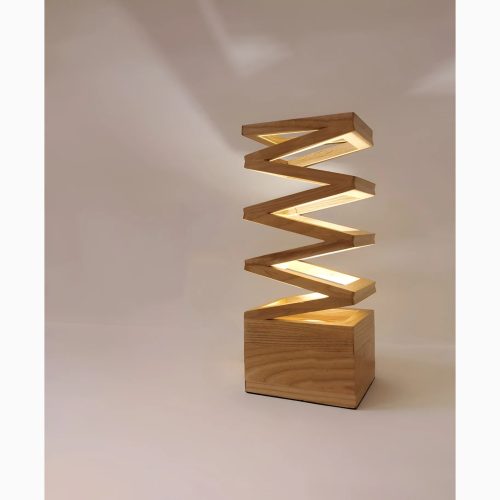 Modern Wooden LED Bedside Lamp In The Shape Of Vase For Corridor