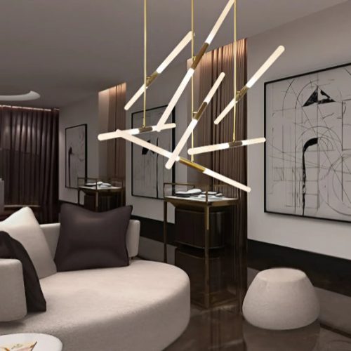 Murato New Minimalistic Gold LED Hanging Chandelier