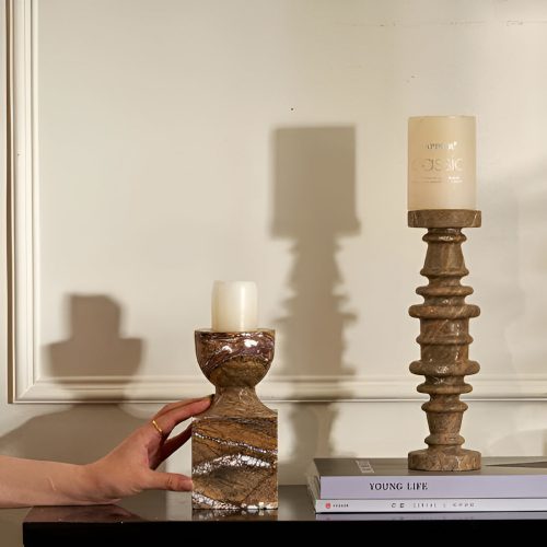 Natural Marble European Candlestick