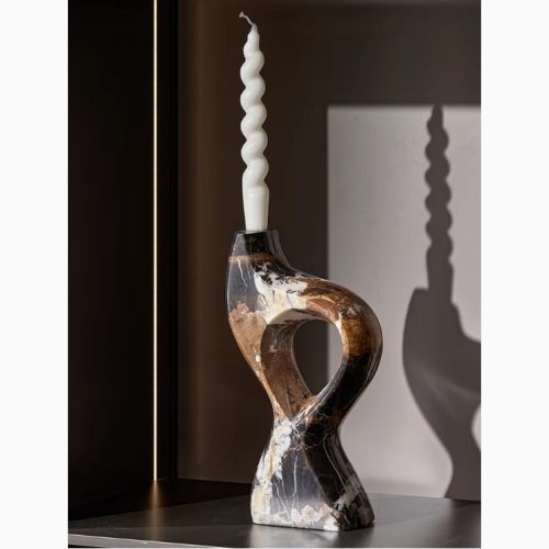 Natural Portoro Marble Candle Holder