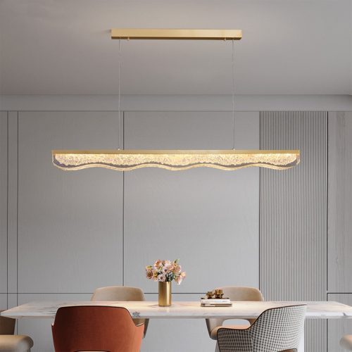 MIRODEMI® Riehen | Sophisticated Minimalist Gold Rectangle Chandelier for Modern Homes