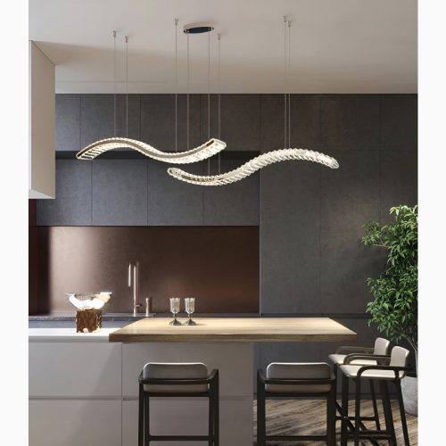 Opfikon Gold Silver Stainless Steel Crystal Light Fixture for Elite Interior