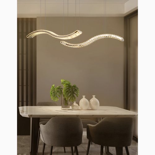 Opfikon Gold Silver Stainless Steel Crystal Light Fixture for Interior