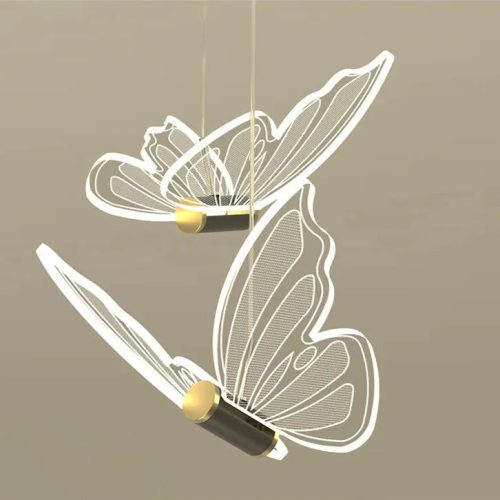 Pendant Chandelier with Hanging Butterflies in Details