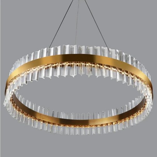 Pendant Round Gold Crystal Chandelier For Living Room For Bedroom