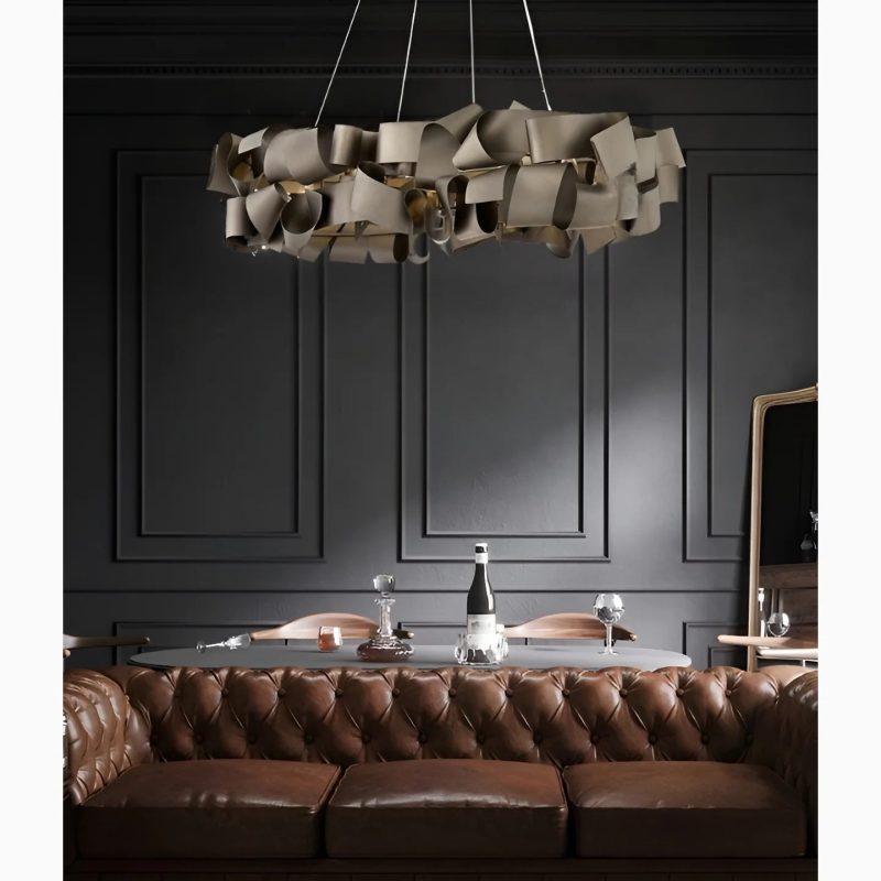 Creative|Postmodern|Black|Gold|Iron|Pendant|Cord|Chain|Living|Dining|Bedroom