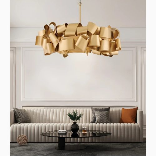 Postmodern Creative Gold Copper Chandelier For Living Room For Dining Room