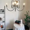 Stunning Metal Glossy Black Pendant Chandelier from Mirodemi with Warm Light